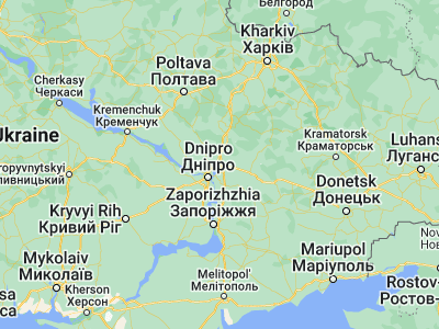 Map showing location of Novomoskovs’k (48.63798, 35.24548)