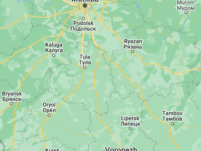 Map showing location of Novomoskovsk (54.0105, 38.2846)