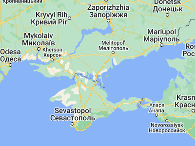Map showing location of Novooleksiyivka (46.22472, 34.64031)