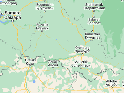 Map showing location of Novosergiyevka (52.0934, 53.6528)