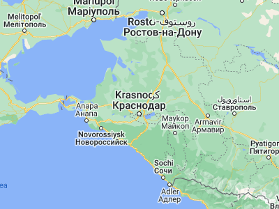 Map showing location of Novotitarovskaya (45.23756, 38.98059)