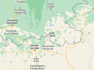 Map showing location of Novotroitsk (51.20301, 58.32665)
