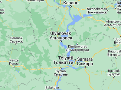Map showing location of Novoul’yanovsk (54.14961, 48.38907)