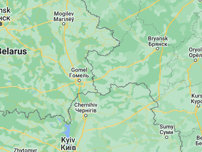 Map showing location of Novozybkov (52.5396, 31.9275)