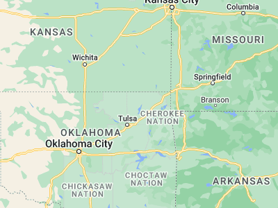 Map showing location of Nowata (36.70064, -95.63803)