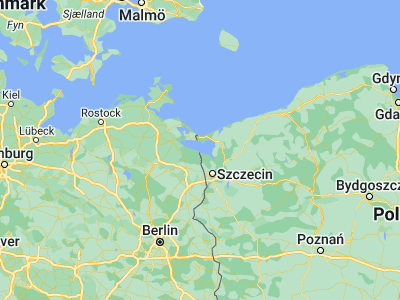 Map showing location of Nowe Warpno (53.72256, 14.28961)