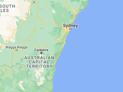 Map showing location of Nowra (-34.88422, 150.60036)