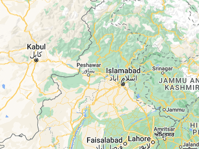 Map showing location of Nowshera (34.00582, 71.99773)