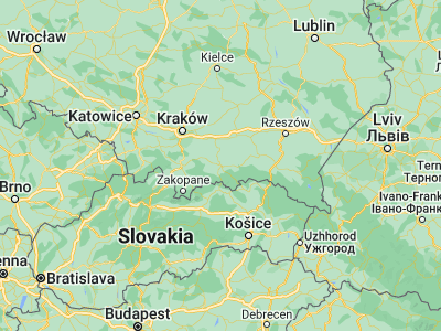Map showing location of Nowy Sącz (49.62177, 20.69705)