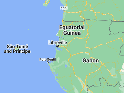 Map showing location of Ntoum (0.38333, 9.78333)