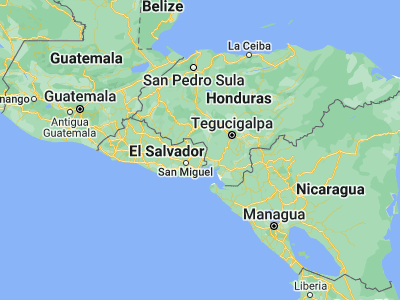 Map showing location of Nueva Esparta (13.78361, -87.83861)