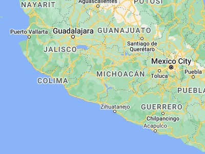 Map showing location of Nueva Italia de Ruiz (19.02612, -102.09136)