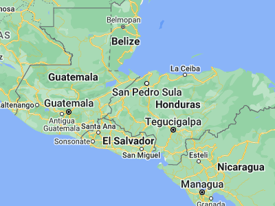 Map showing location of Nueva Jalapa (14.91667, -88.33333)
