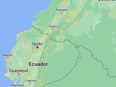 Map showing location of Nueva Loja (0.08472, -76.88278)