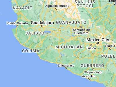 Map showing location of Nuevo San Juan Parangaricutiro (19.41722, -102.12986)