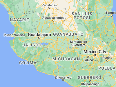 Map showing location of Numarán (20.25572, -101.95106)