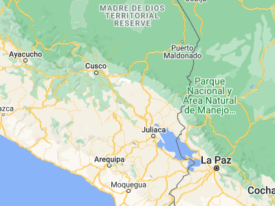 Map showing location of Ñuñoa (-14.48, -70.64111)