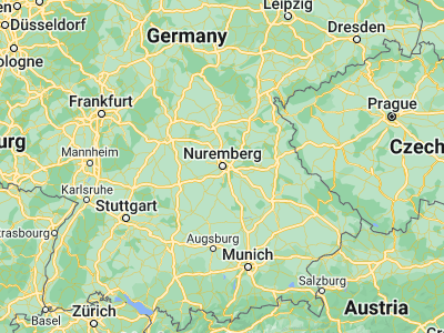 Map showing location of Nuremberg (49.44778, 11.06833)
