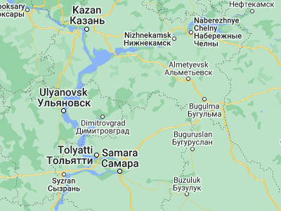 Map showing location of Nurlat (54.42766, 50.80511)