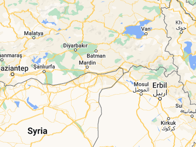 Map showing location of Nusaybin (37.0778, 41.2178)