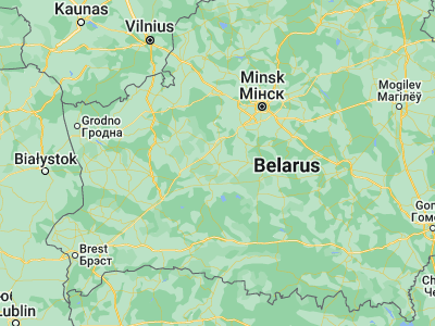 Map showing location of Nyasvizh (53.2189, 26.6779)