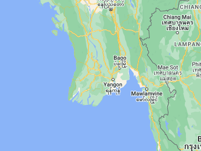 Map showing location of Nyaungdon (17.03333, 95.65)