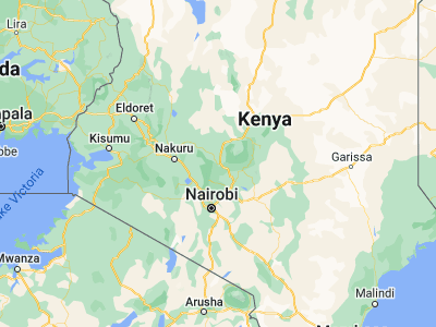 Map showing location of Nyeri (-0.42013, 36.94759)