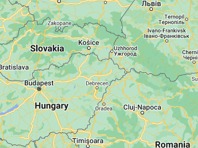Map showing location of Nyíregyháza (47.95539, 21.71671)