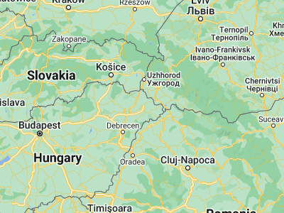 Map showing location of Nyírmada (48.06667, 22.2)