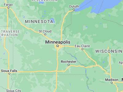 Map showing location of Oakdale (44.96302, -92.96494)