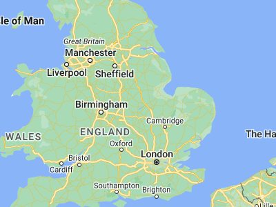 Map showing location of Oakham (52.66667, -0.73333)