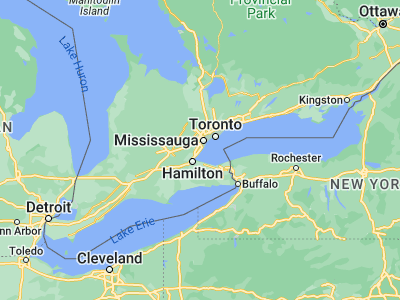 Map showing location of Oakville (43.45011, -79.68292)