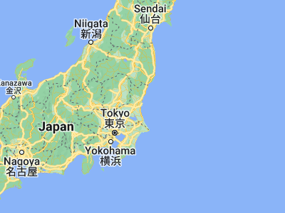 Map showing location of Ōarai (36.31667, 140.6)