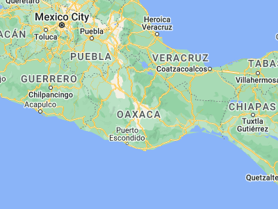 Map showing location of Oaxaca de Juárez (17.05, -96.71667)