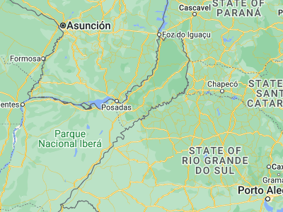 Map showing location of Oberá (-27.48706, -55.11994)