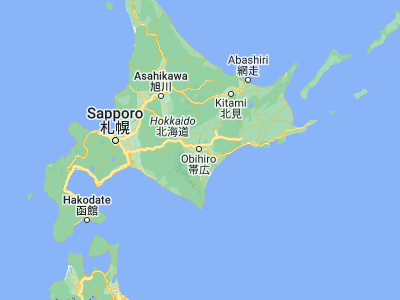 Map showing location of Obihiro (42.91722, 143.20444)