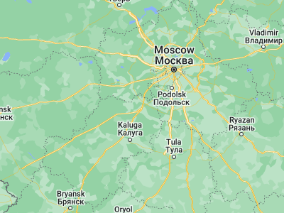 Map showing location of Obninsk (55.09681, 36.61006)