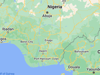 Map showing location of Obolo-Eke (1) (6.88333, 7.63333)