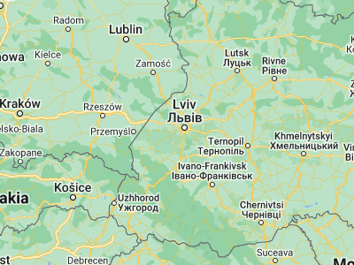 Map showing location of Obroshyne (49.78333, 23.86667)
