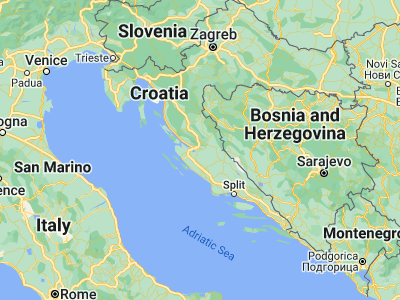 Map showing location of Obrovac (44.20056, 15.68222)