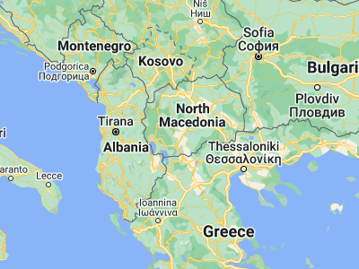 Map showing location of Obršani (41.28222, 21.36278)