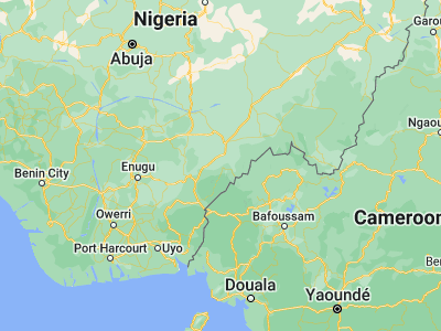 Map showing location of Obudu (6.66737, 9.17157)