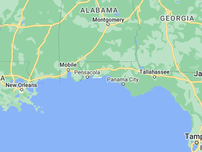 Map showing location of Ocean City (30.44103, -86.61356)