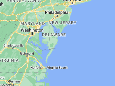 Map showing location of Ocean City (38.3365, -75.08491)