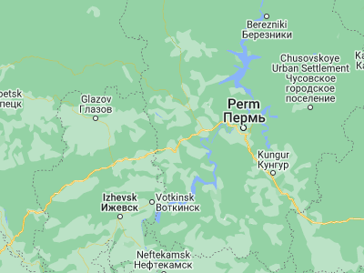 Map showing location of Ochër (57.89035, 54.7202)