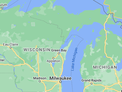 Map showing location of Oconto (44.88721, -87.86455)