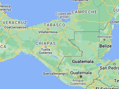 Map showing location of Ocosingo (16.90639, -92.09374)