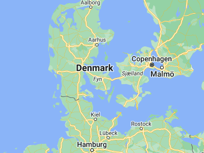 Map showing location of Odense (55.39594, 10.38831)