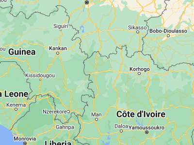 Map showing location of Odienné (9.50511, -7.56433)