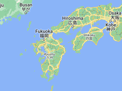 Map showing location of Ōita (33.23806, 131.6125)